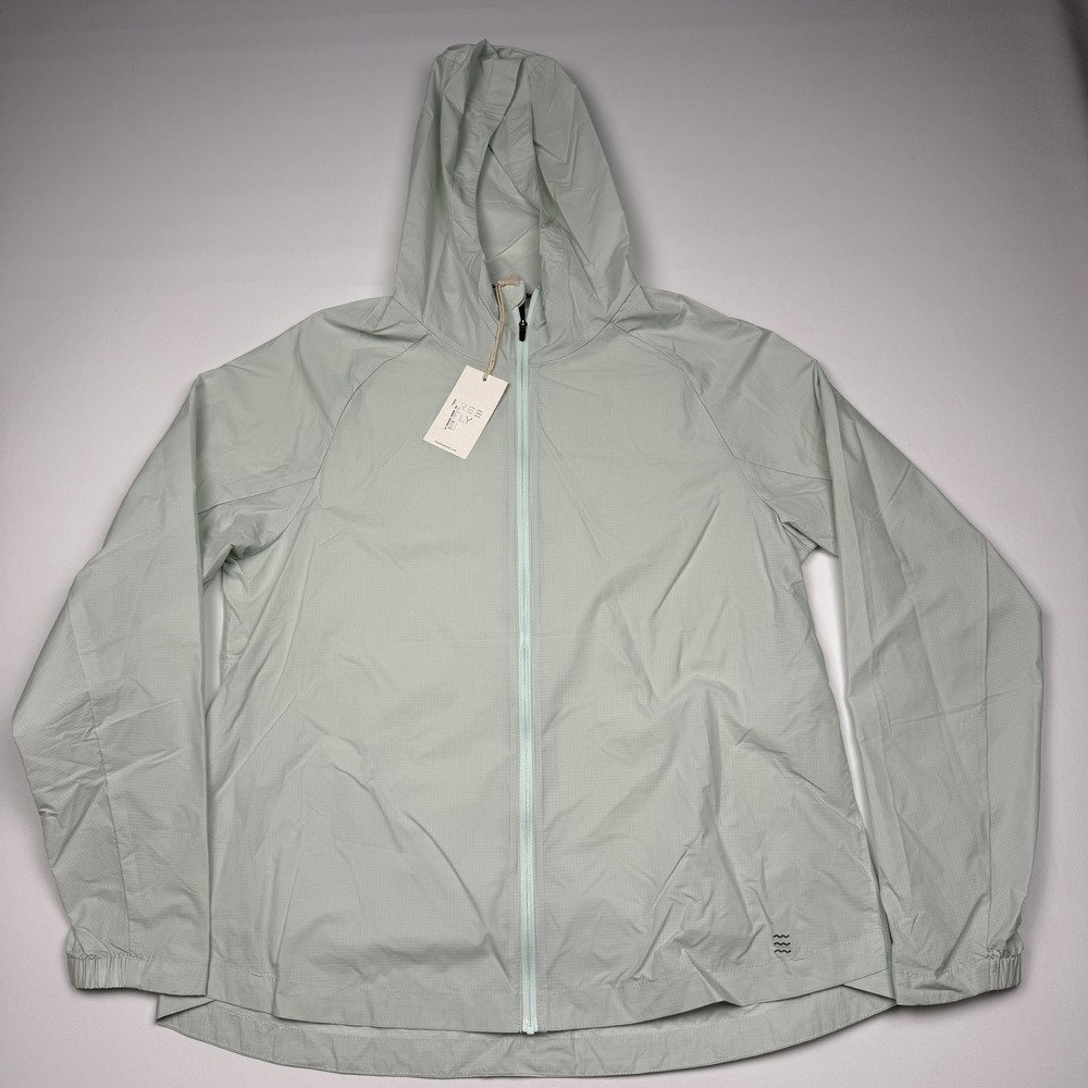 Free Fly Headwind Jacket Womens Medium Green Hooded Lightweight Windbreaker